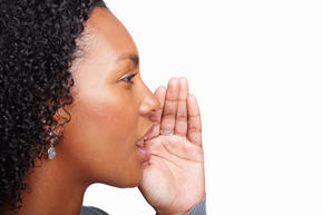 Girl whispering